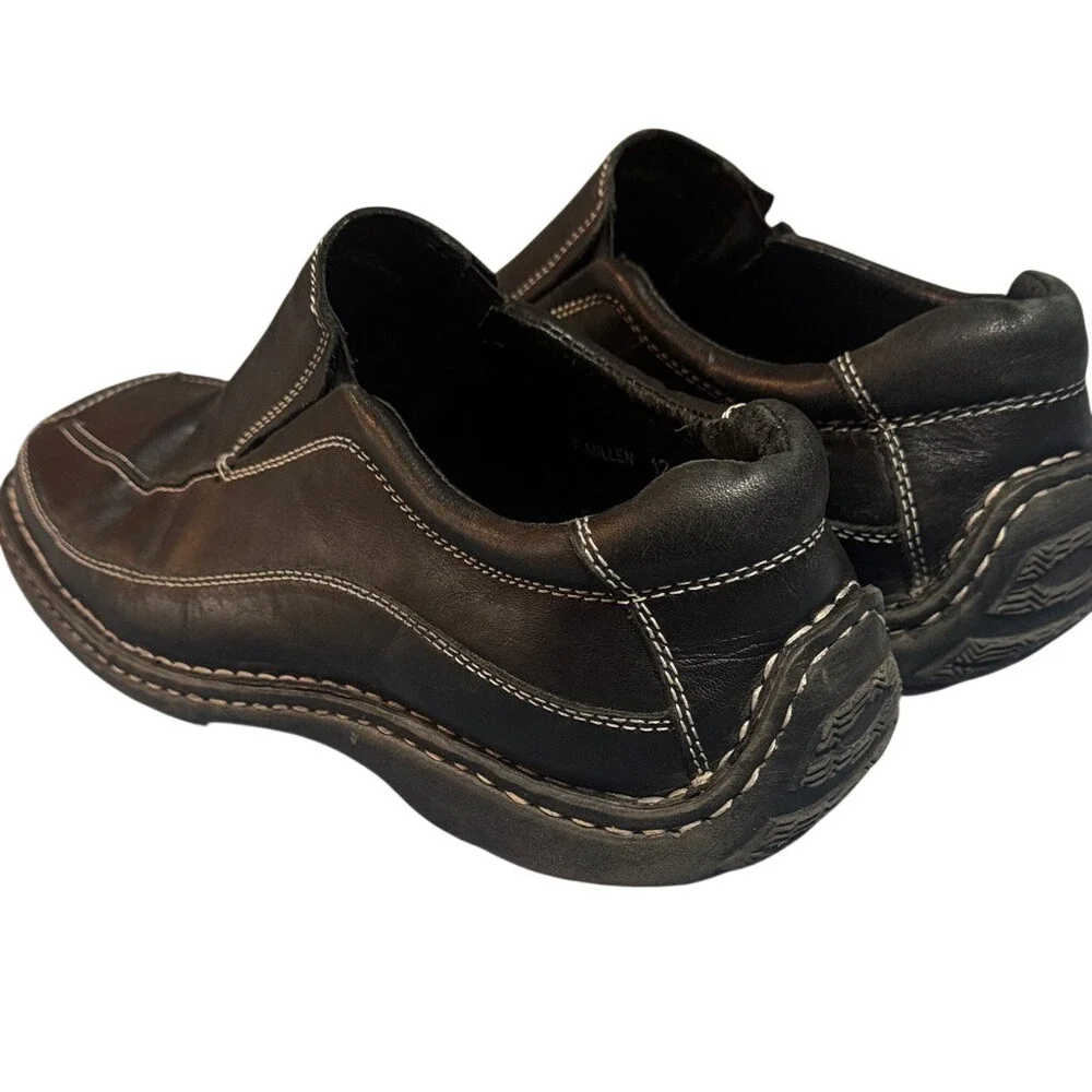 Steve Madden P-MILLEN Mens Black Leather Square Toe Slip On Loafers Size 12‎